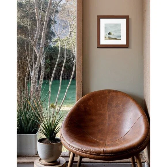 8x8 PNW Original Oil Painting Oregon Cannon Beach Seascape Coastal Calm Signed - Picture 5 of 7